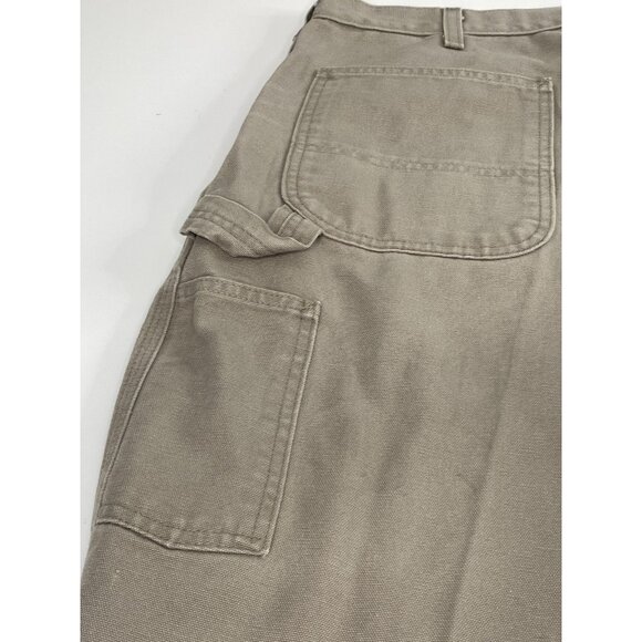 Carhartt Canvas Dungaree Carpenter Work Pants Mens 36x30 Relaxed Desert Duck B11 - Picture 13 of 16